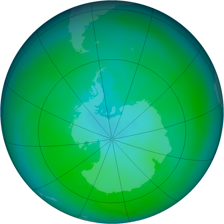 Antarctic ozone map for March 1979